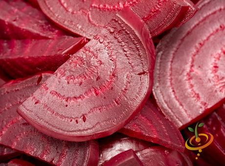 SeedsNow Bulls Blood beet seeds displayed in packaging, showcasing vibrant red beet seeds for planting and gardening.